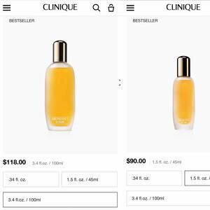 Clinique Aromatics Elixir Perfume - full size and travel
